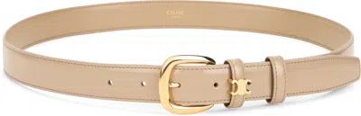 Celine Beige Leather Belt Elegant And Versatile In Black