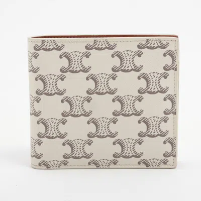 Pre-owned Celine Beige Leather Coated Canvas Wallet (bi-fold) ()