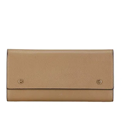 Pre-owned Celine Beige Leather Coin Purse/coin Case ()