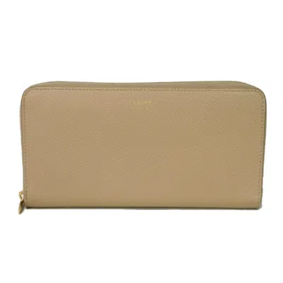 Pre-owned Celine Beige Leather Long Wallet (bi-fold) ()