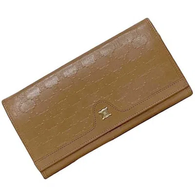 Pre-owned Celine Beige Leather Long Wallet (bi-fold) ()