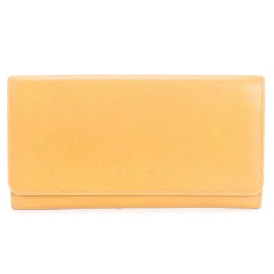 Pre-owned Celine Beige Leather Long Wallet (bi-fold) () In Sand
