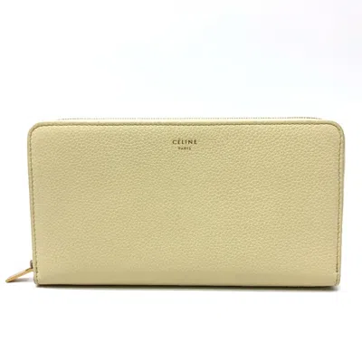 Pre-owned Celine Beige Leather Long Wallet (bi-fold) () In Sand