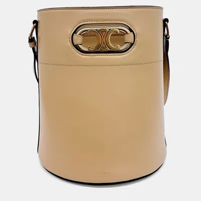 Pre-owned Celine Beige Leather Maillon Triophee Bucket Bag