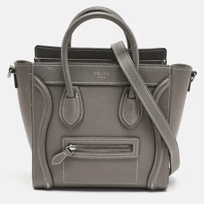 Pre-owned Celine Beige Leather Nano Luggage Tote