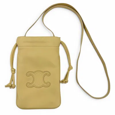 Pre-owned Celine Beige Leather Pouch Shoulder Bag ()