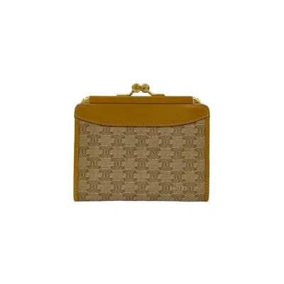 Pre-owned Celine Beige Leather Pvc Coin Purse/coin Case () In Sand