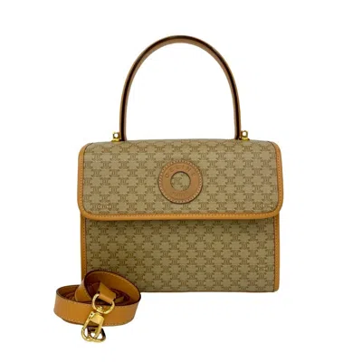 Pre-owned Celine Beige Leather Pvc Handbag Shoulder Bag () In Sand