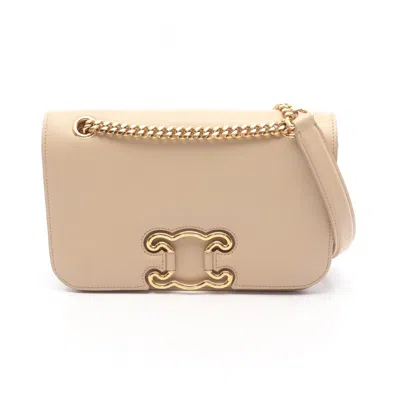 Pre-owned Celine Beige Leather Shoulder Bag () In Sand