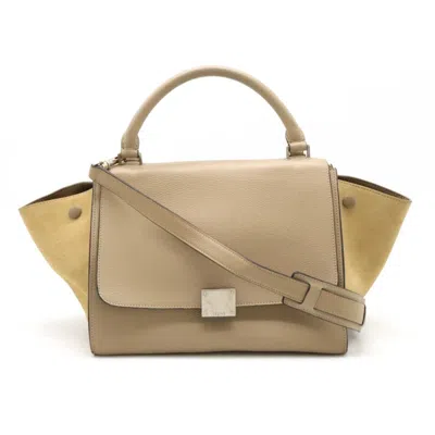 Pre-owned Celine Beige Leather Suede Handbag Shoulder Bag ()