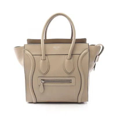 Pre-owned Celine Beige Leather Tote Bag () In Sand