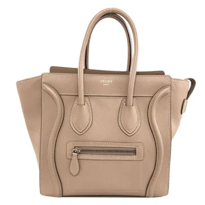 Pre-owned Celine Beige Leather Tote Bag () In Sand