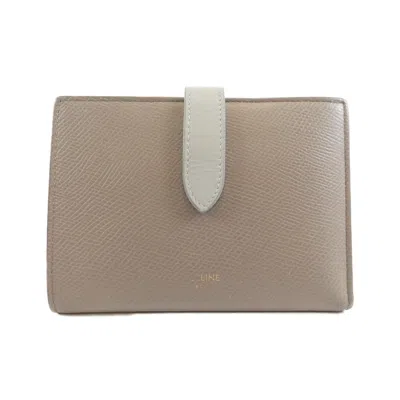Pre-owned Celine Beige Leather Wallet (bi-fold) () In Sand