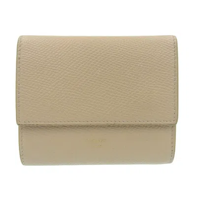 Pre-owned Celine Beige Leather Wallet (tri-fold) ()