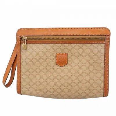 Pre-owned Celine Beige Light Brown Pvc Clutch Bag ()