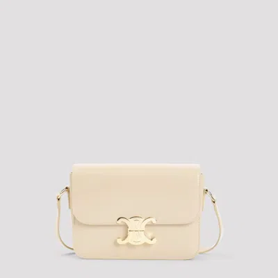Celine Structured Triumph Shoulder Bag In Beige