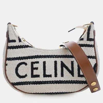 Pre-owned Celine Beige Medium Knitted Textile Ava Shoulder Bag In Sand