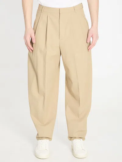 Celine Beige Montauk Cotton Pants In Neutral