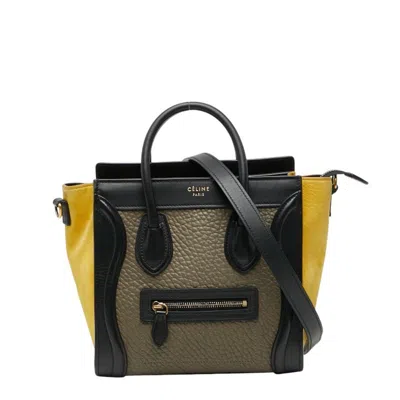 Pre-owned Celine Beige Multi-color Leather Handbag Shoulder Bag ()