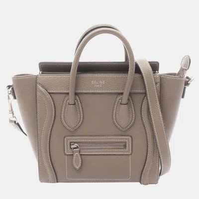 Pre-owned Celine Beige Nano Luggage Tote In Sand