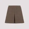 Celine Mini Wool Skirt A-line Silhouette In Beige