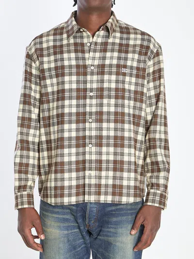 Celine Beige Wool Relaxed Shirt In Brown