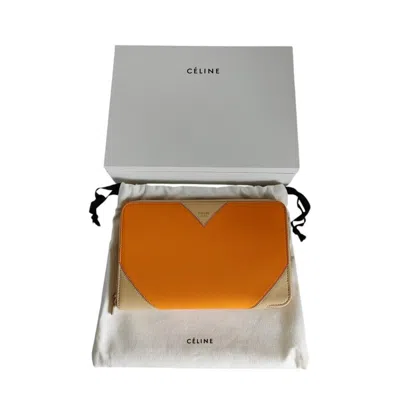 Pre-owned Celine Beige Yellow Leather Wallet (bi-fold) () In Multi
