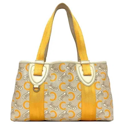 Pre-owned Celine Beige Yellow Pvc Leather Tote Bag () In Beige, Yellow