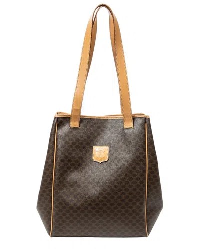 Celine Beige/brown Macadam Coated Canvas Shopper Tote (authentic Pre-loved)