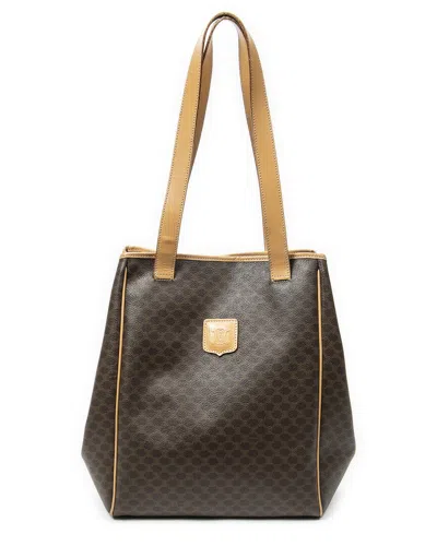 Pre-owned Celine Beige/brown Macadam Coated Canvas Shopper Tote (authentic Pre-loved)