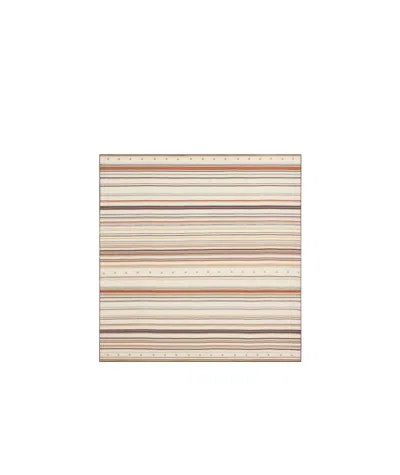 Celine Beijing Striped Mulberry Silk Square Towel In Nude