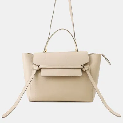 Pre-owned Celine Belt Bag Beige Leather Size Mini In Sand