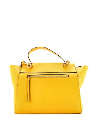 Pre-owned Celine Belt Bag Calfskin Medium Satchel In Yellow