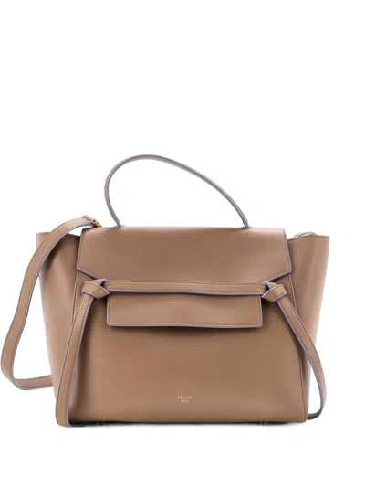 Pre-owned Celine Belt Bag Calfskin Mini Satchel In Brown