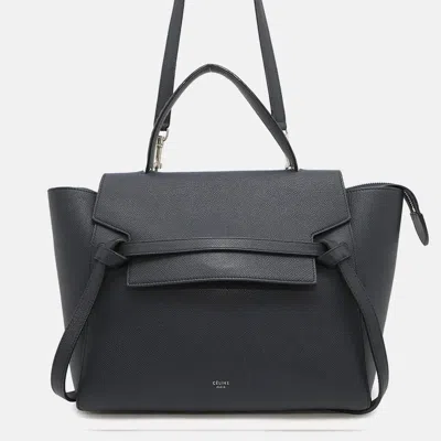 Pre-owned Celine Belt Bag Navy Leather Size Mini In Blue
