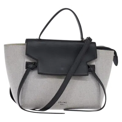 Pre-owned Celine Belt Bag Textured Leather Gray Leather Handbag ()