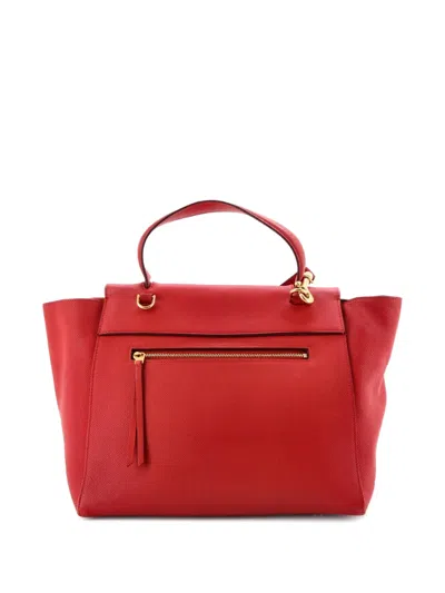Pre-owned Celine Belt Bag Textured Leather Micro Satchel In Red