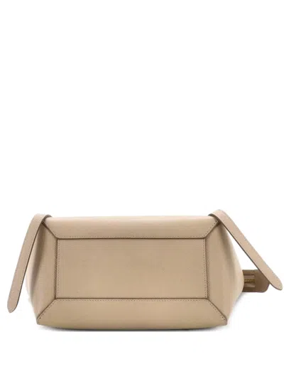 Pre-owned Celine Belt Bag Textured Leather Micro Satchel In Neutral