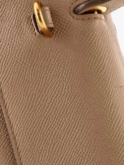 Pre-owned Celine Belt Bag Textured Leather Mini Shoulder Bag In Neutral