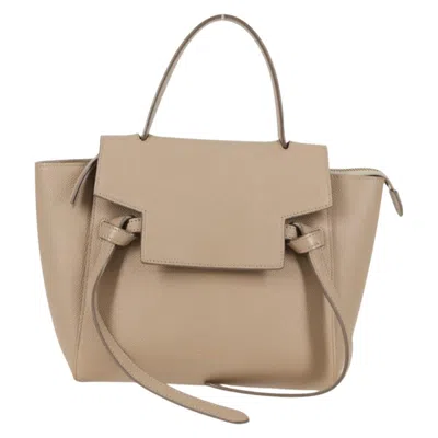 Pre-owned Celine Céline Belt Beige Leather Handbag () In Sand