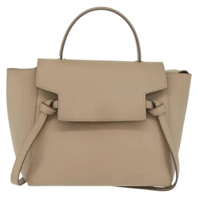 Pre-owned Celine Belt Calfskin Beige Leather Handbag ()