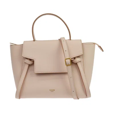 Pre-owned Celine Belt Leather Pink Leather Handbag ()