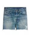 Celine Belt-loop Denim Shorts In Gray