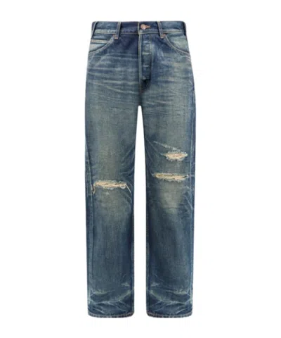 Celine Belt-loop Jeans In Blue