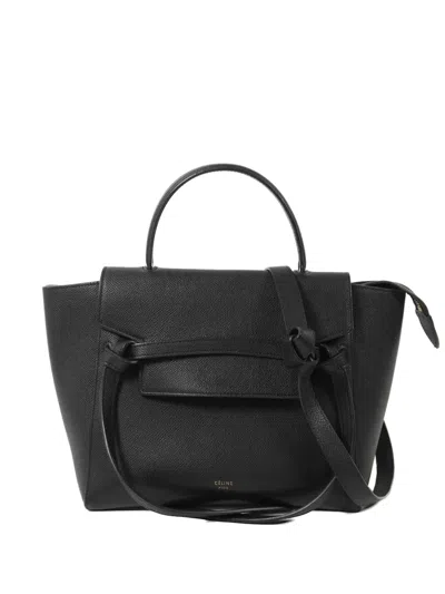 Pre-owned Celine Belt Shoulder Bag In Black