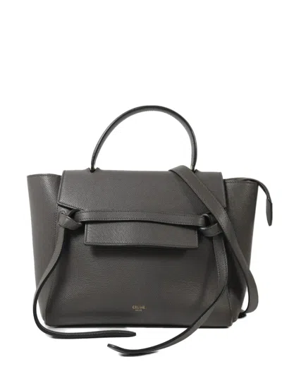 Pre-owned Celine Belt Shoulder Bag In Gray