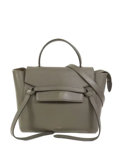Pre-owned Celine Belt Shoulder Bag In Gray