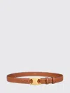 Celine Medium 25mm Triomphe Belt In Nubuck Calfskin In Brown