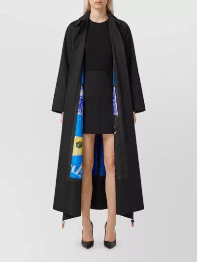 Celine Belted A-line Trench Coat In Black