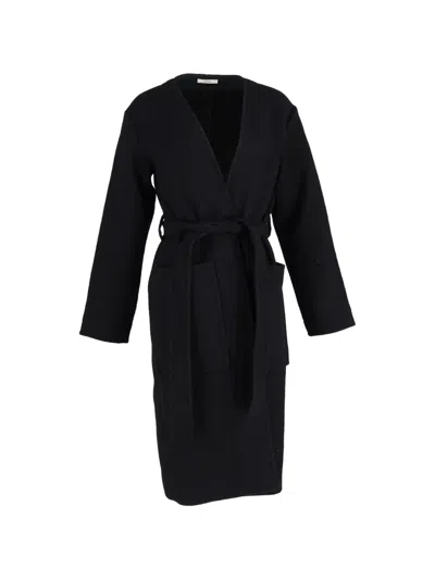 Pre-owned Celine Belted Cashmere Coat In Black